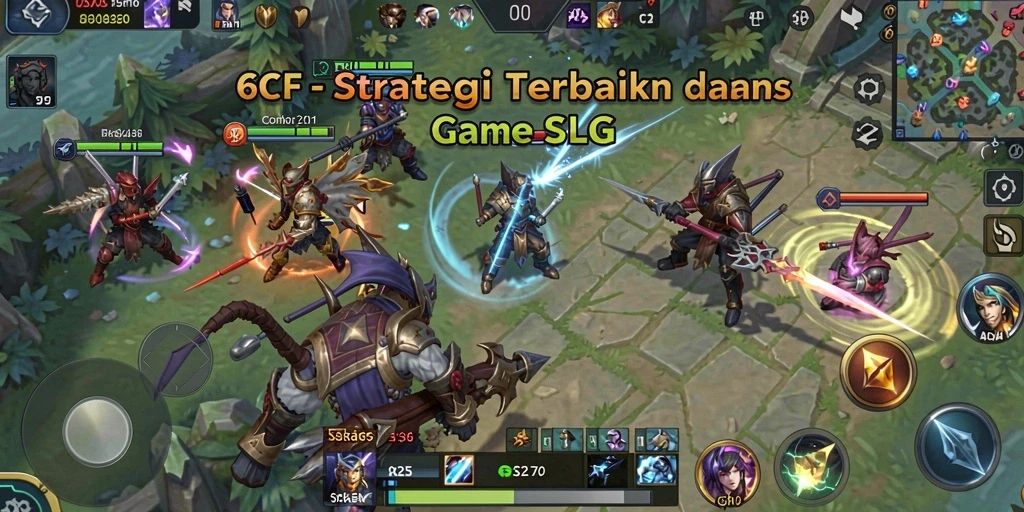 Tampilan gameplay menarik dari 6CF dengan strategi mendalam.