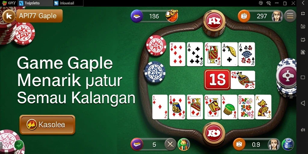 Tampilan gameplay seru Gaple dalam API77.