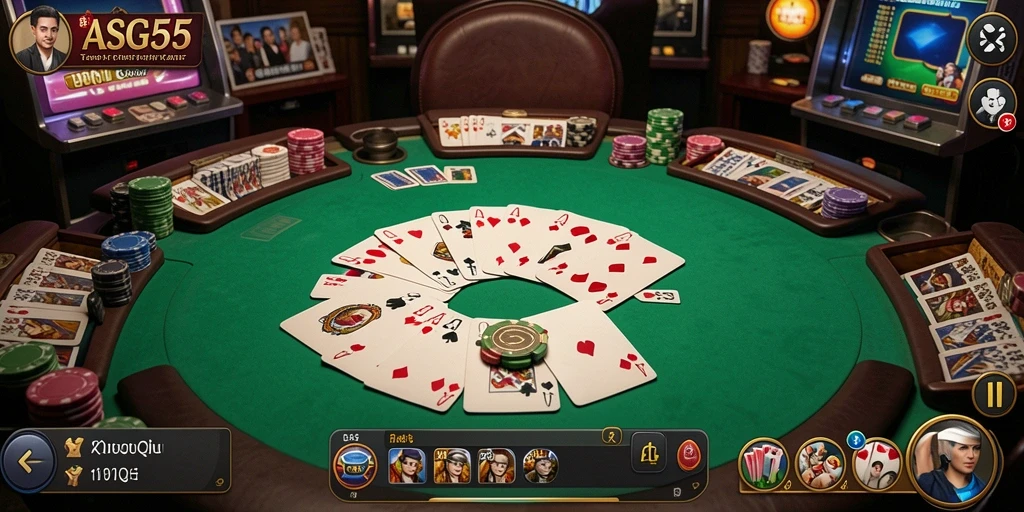 Tampilan gameplay seru dari ASG55 yang menguji strategi QiuQiu.