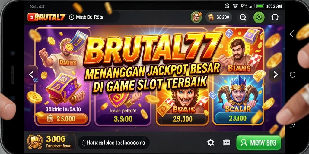 Tampilan gameplay menarik dari BRUTAL77 dengan berbagai slot.