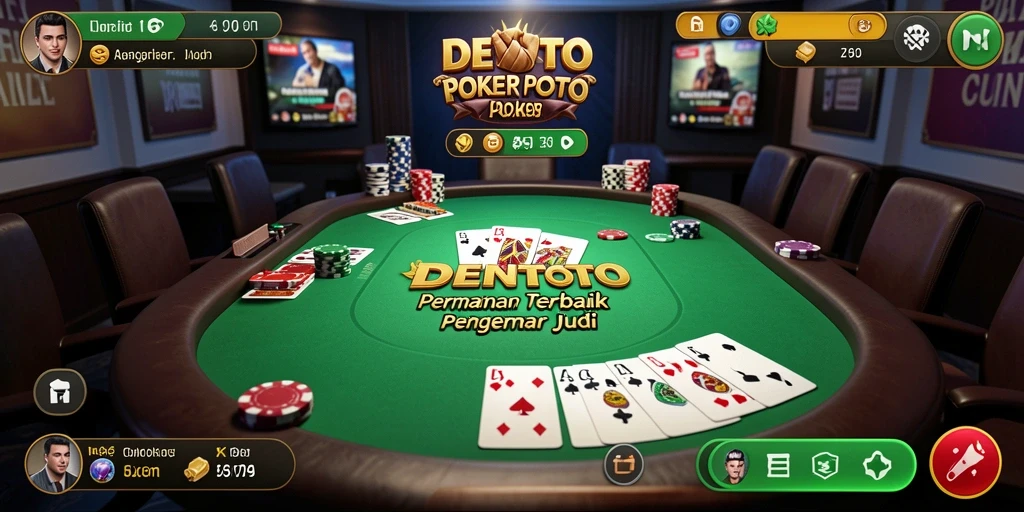 Screenshot gameplay DENTOTO yang menampilkan keseruan bermain poker.