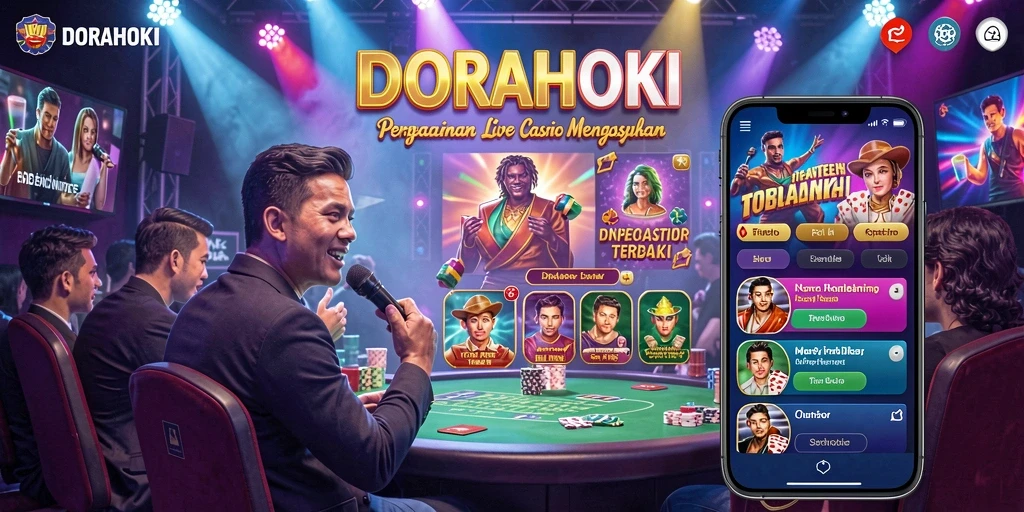 Screenshot utama DORAHOKI menampilkan gameplay Live Casino yang menarik.