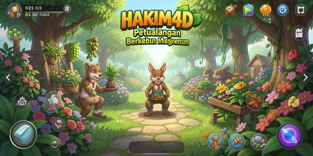Screenshot HAKIM4D menampilkan gameplay seru saat berkebun.