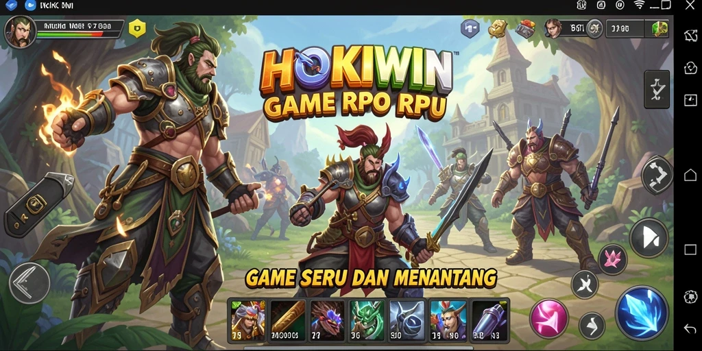 Screenshot HOKIWIN menampilkan aksi RPG yang mendebarkan.