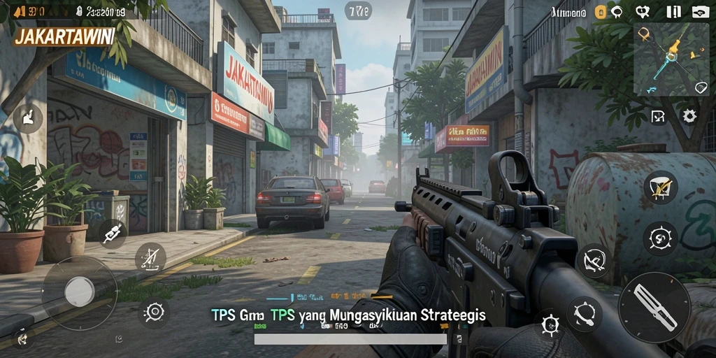 Tampilan gameplay menegangkan di JAKARTAWIN dengan aksi untuk mengalahkan musuh.