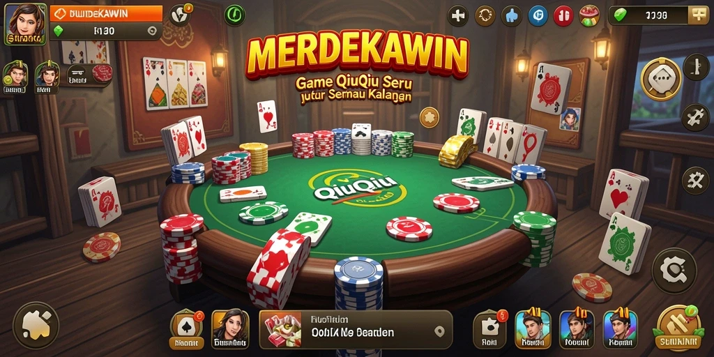 Tampilan menarik dari gameplay QiuQiu MERDEKAWIN.