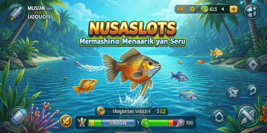 Tampilan gameplay NUSASLOTS dengan aksi memancing seru dan menantang.