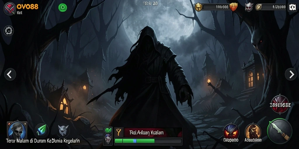 Screenshot OVO88 menampilkan suasana mencekam dan gameplay yang menyeramkan.