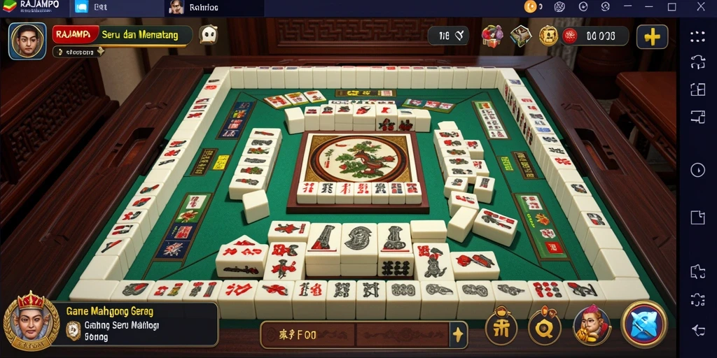 Tampilan seru gameplay Mahjong di RAJAMPO yang mengasyikkan.