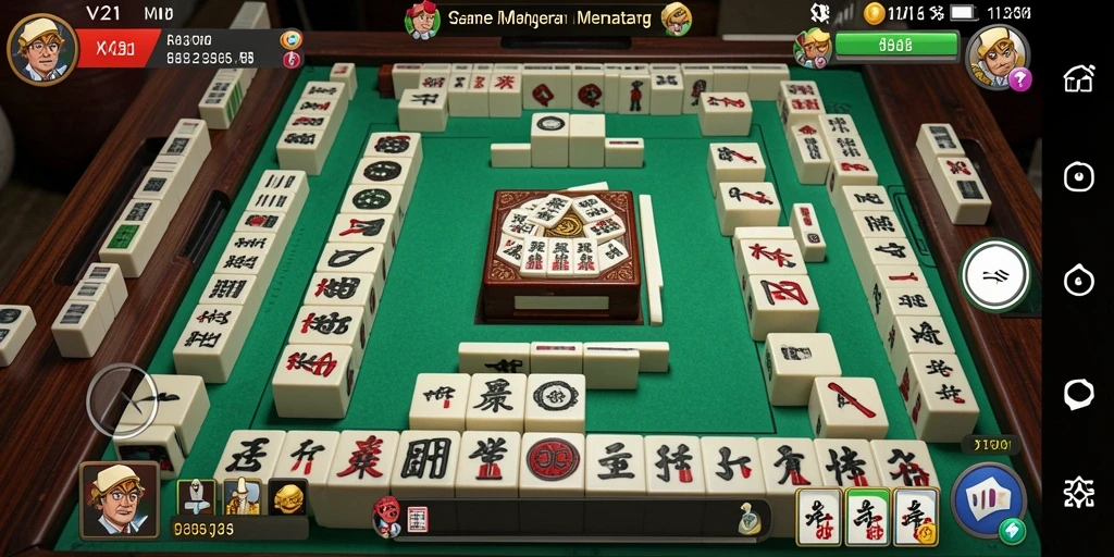 Screenshot V21 menampilkan grafik permainan Mahjong yang menarik.