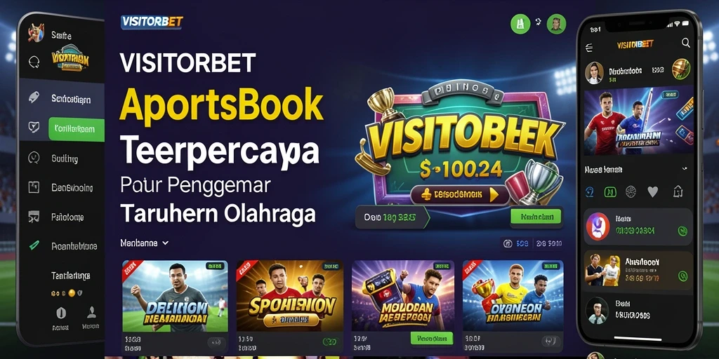 Tampilan antarmuka aplikasi VISITORBET untuk taruhan olahraga.